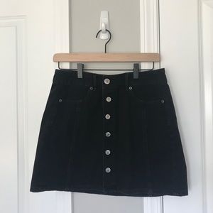 Black High Waisted A-line Skirt